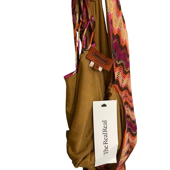 Missoni Vintage Y2K Printed Crochet Midi Dress IT 40 / Small Linen Cotton Blend - Picture 10 of 16